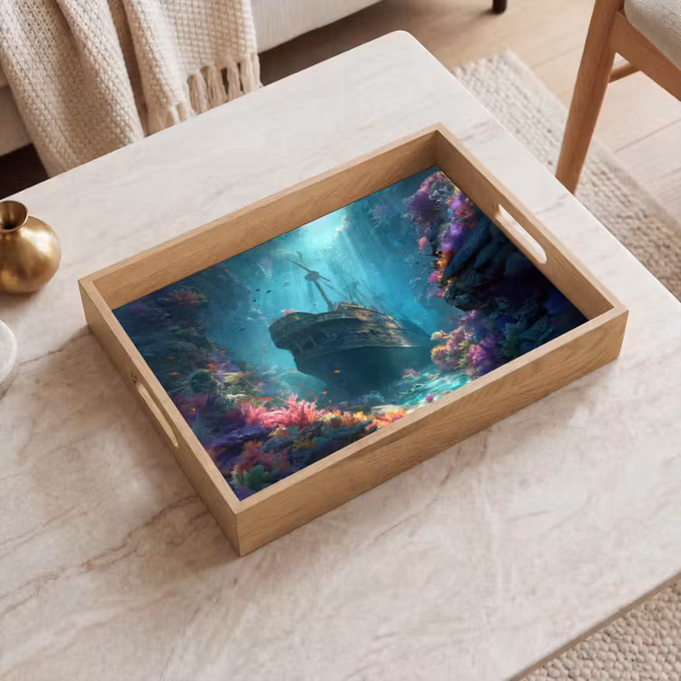 Tray - Ship - Wood - Coral reefs - Sunlight — 2