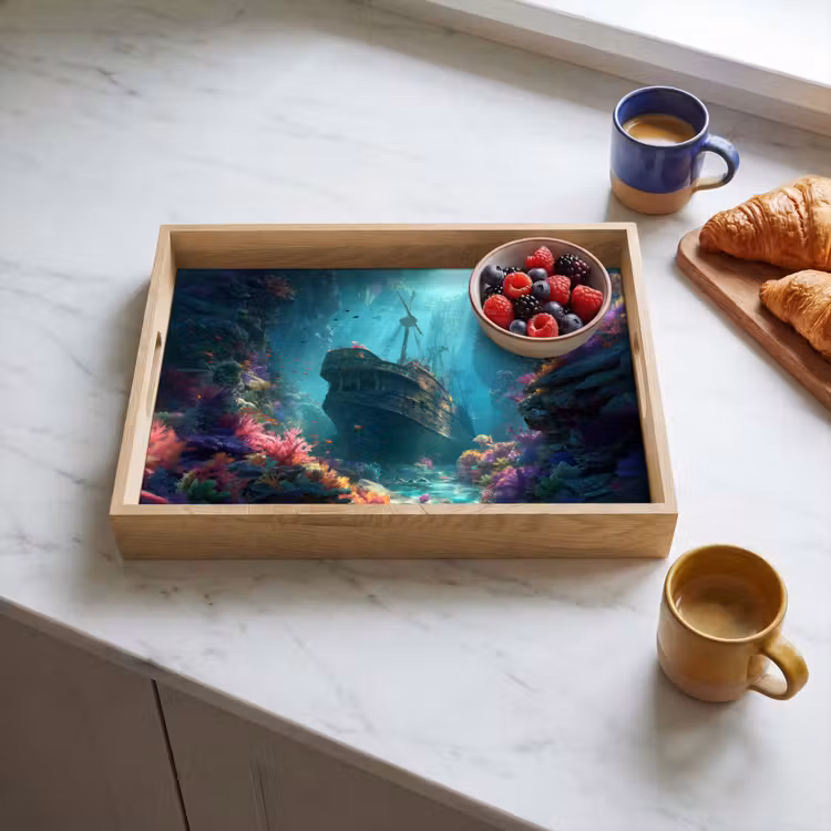 Tray - Ship - Wood - Coral reefs - Sunlight — 3