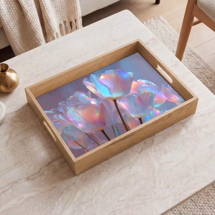 Tray - Tulips - Glasses - Petals - Pastel shades — 2
