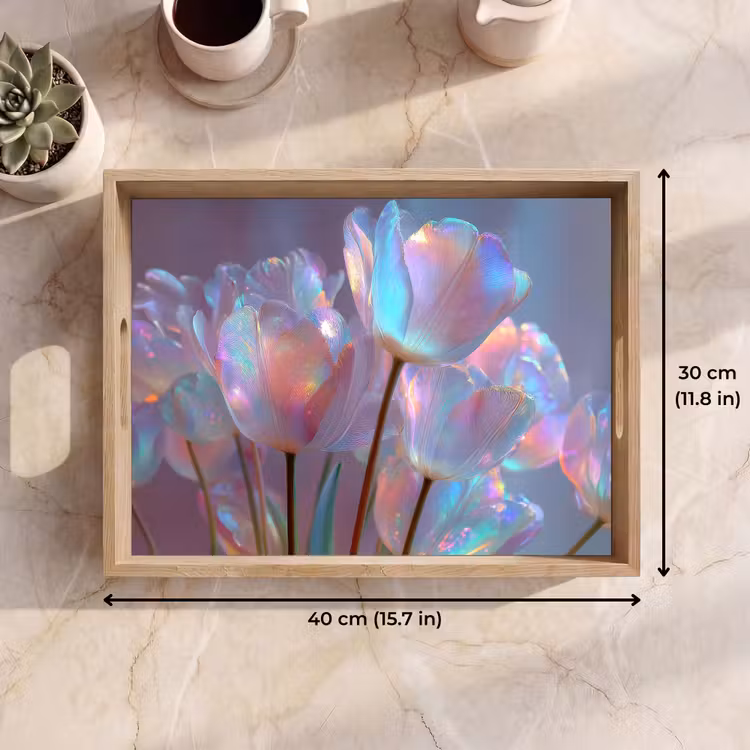 Tray - Tulips - Glasses - Petals - Pastel shades — 7