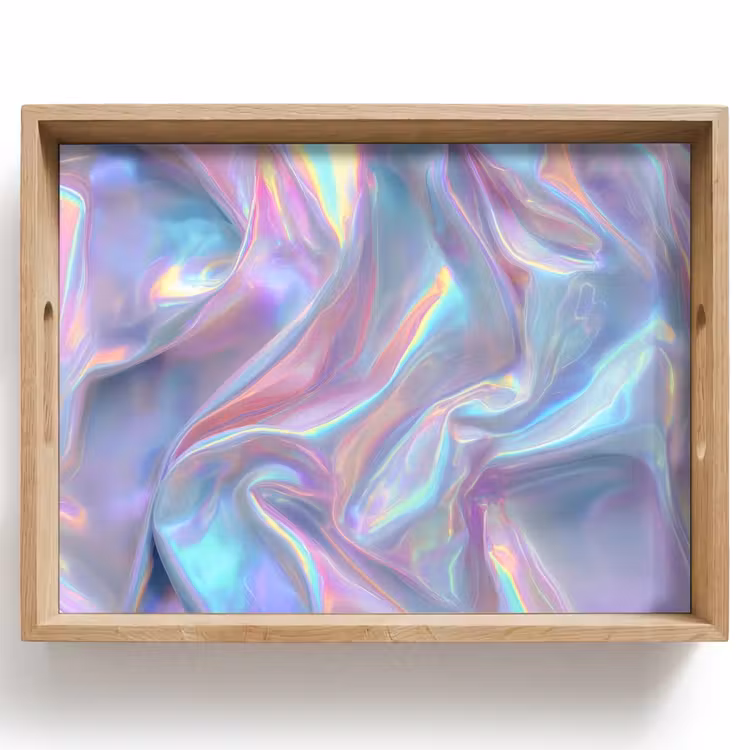 Tray - Wavy - Pastel shades - Shiny - Fabric — 1