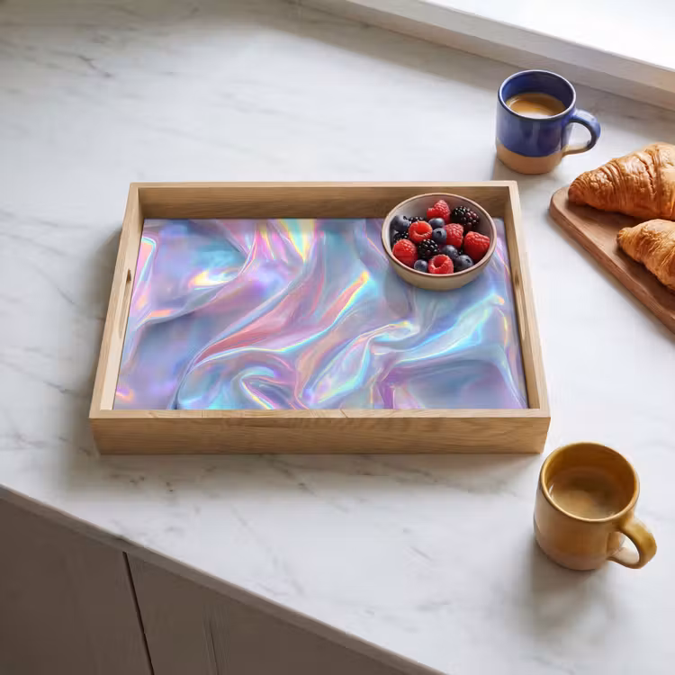 Tray - Wavy - Pastel shades - Shiny - Fabric — 3