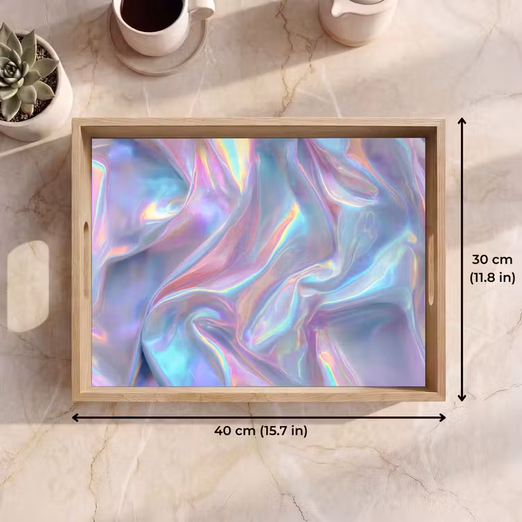 Tray - Wavy - Pastel shades - Shiny - Fabric — 7