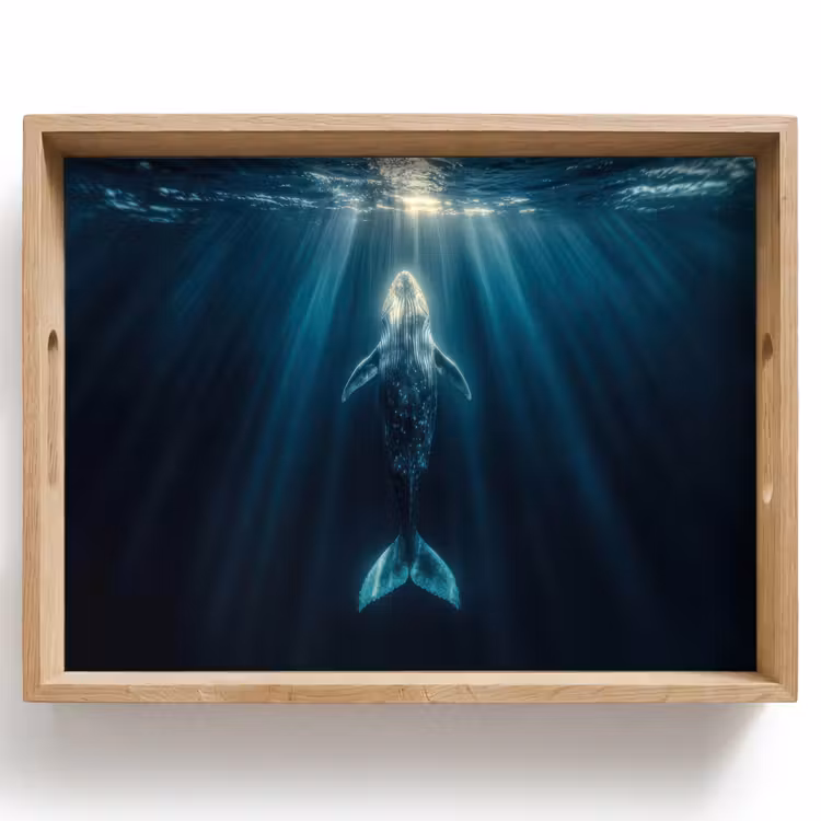 Tray - Whale - Water - Sunbeams - Blue — 1