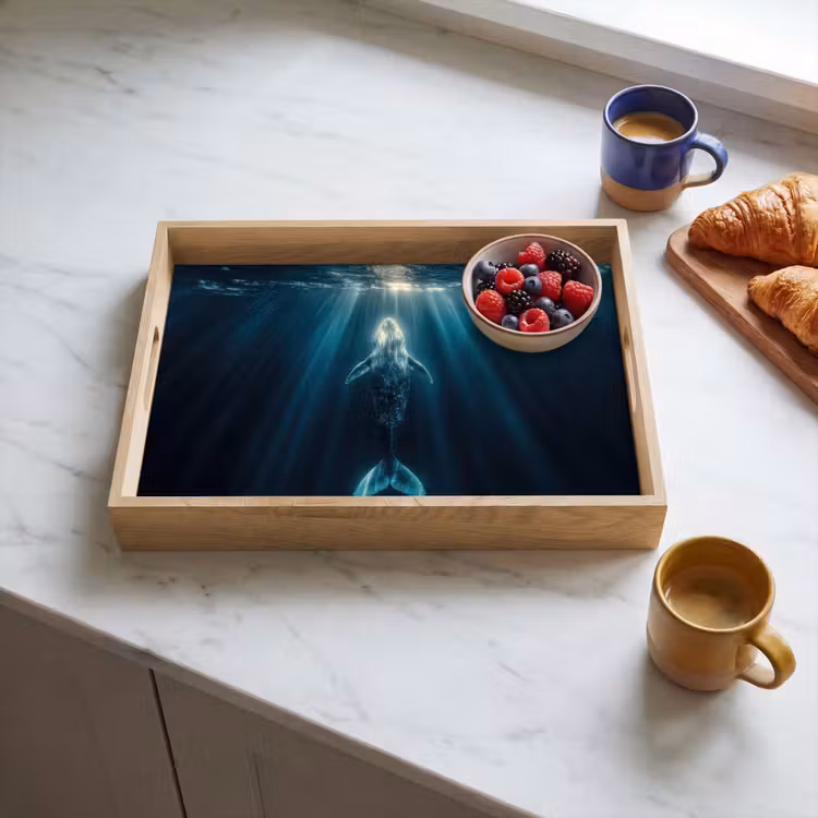Tray - Whale - Water - Sunbeams - Blue — 3