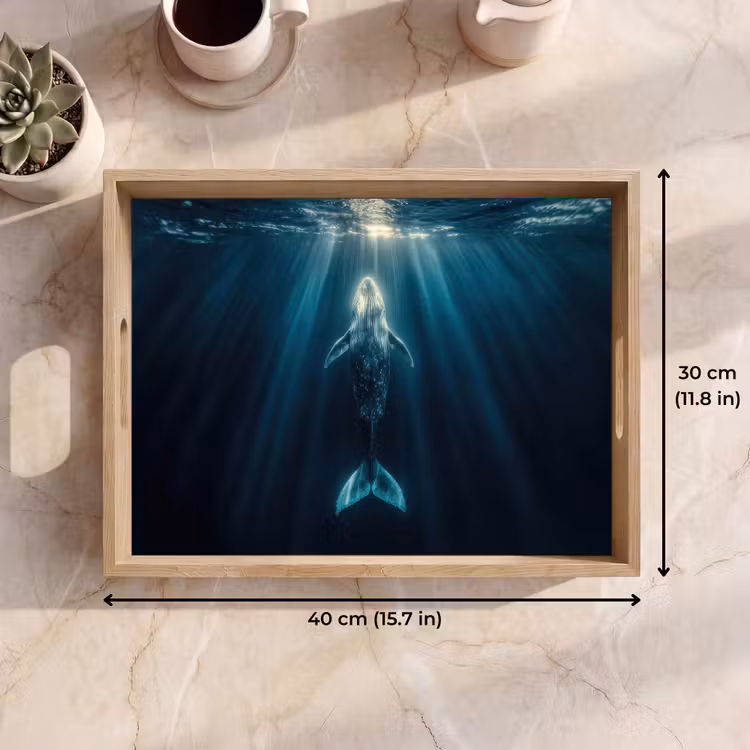 Tray - Whale - Water - Sunbeams - Blue — 7
