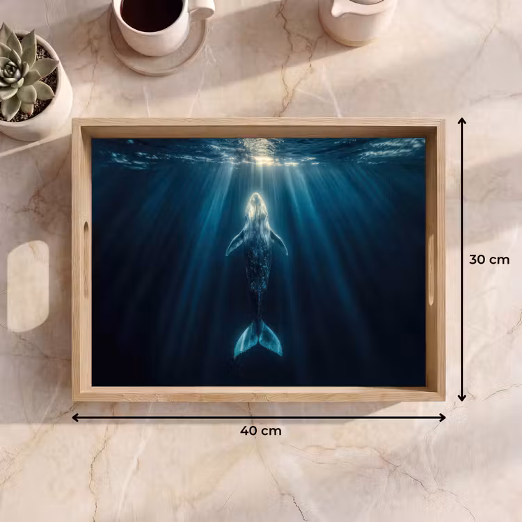 Tray - Whale - Water - Sunbeams - Blue — 8