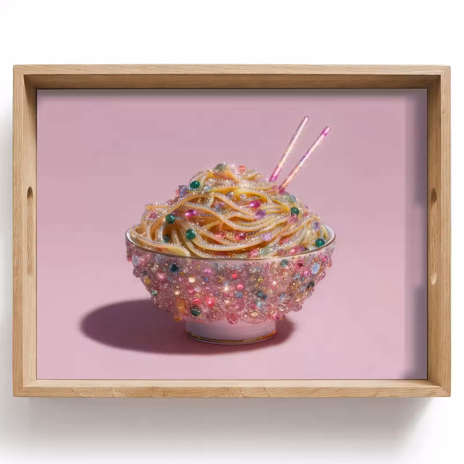 Tray - Noodles - Gems - Sticks - Pink — 1