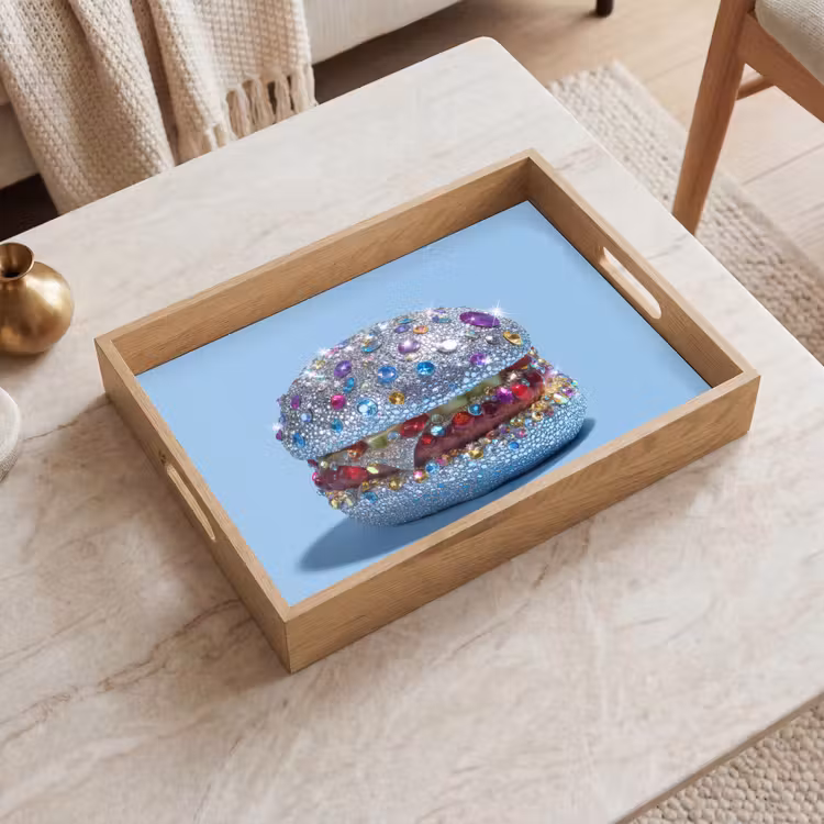 Tray - Glitter - Hamburger - Blue — 2