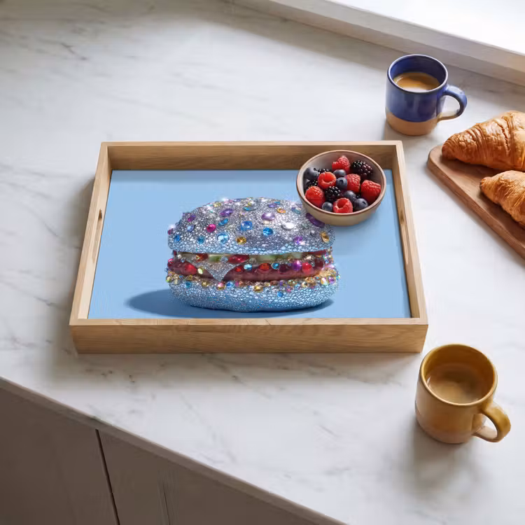 Tray - Glitter - Hamburger - Blue — 3