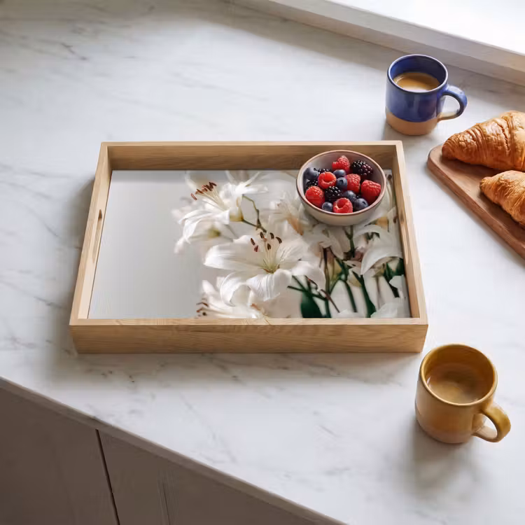 Tray - Lilies - Boekte - White - Stamens — 3
