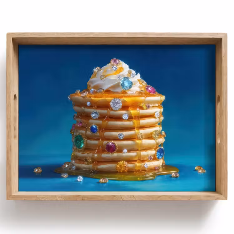 Tray - Pancakes - Pebbles - Glitter - Whipped cream — 1