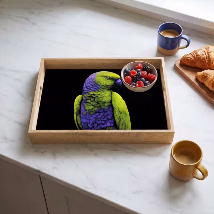 Tray - Parrot - Feathers - Eye-catching - Green — 3