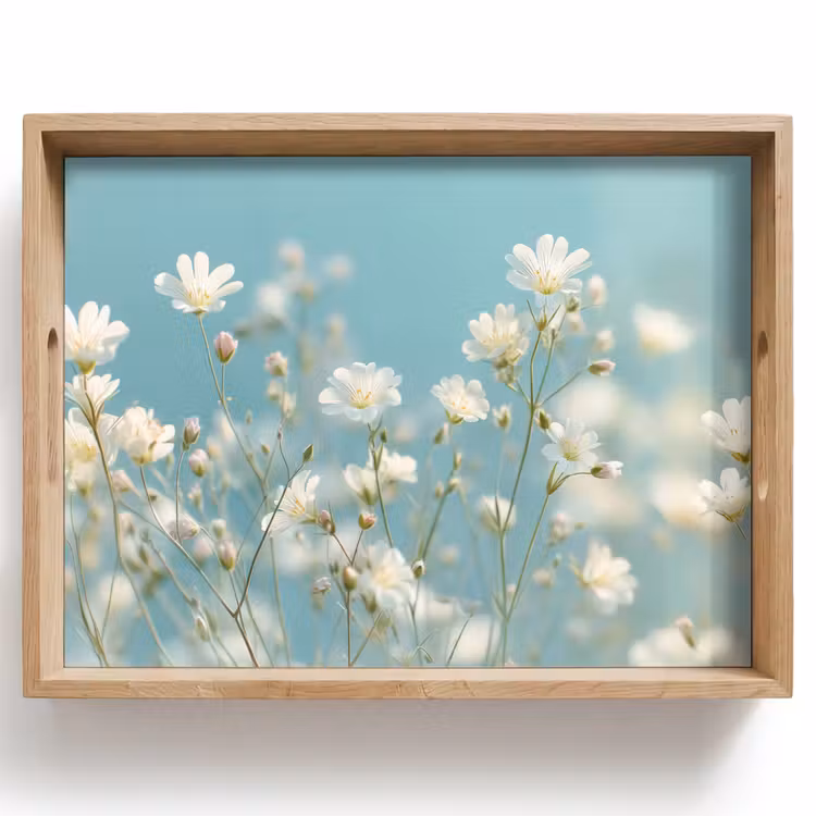 Tray - Stängel - Blumen - Luft - Weiß — 1