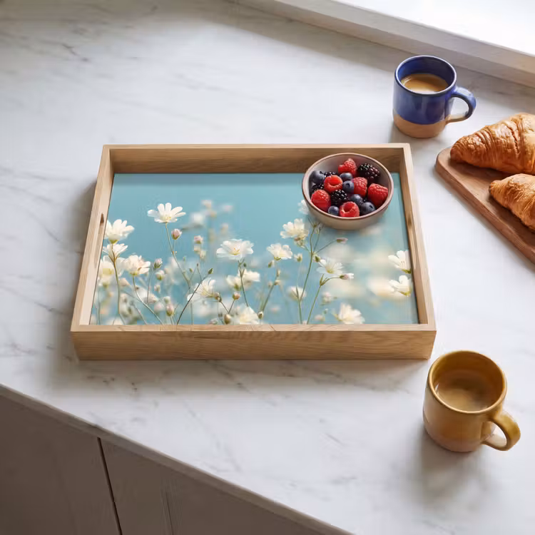 Tray - Stängel - Blumen - Luft - Weiß — 3