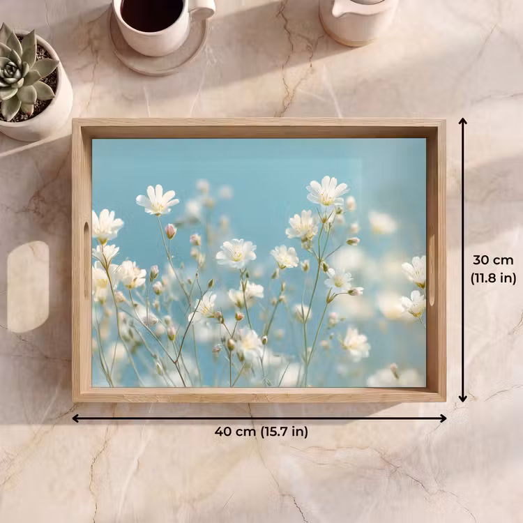 Tray - Stängel - Blumen - Luft - Weiß — 7