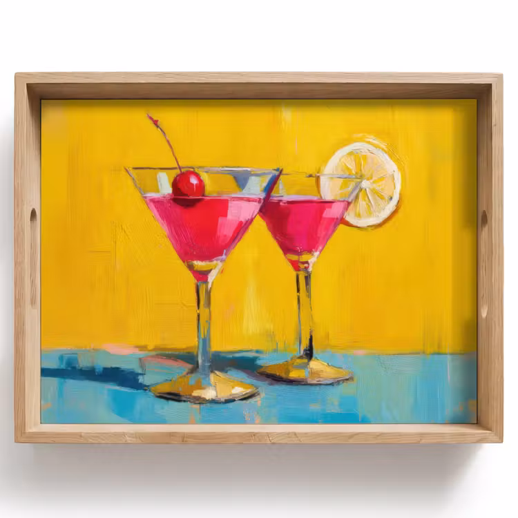 Tray - Glasses - Cocktail - Lemon - Cherry — 1