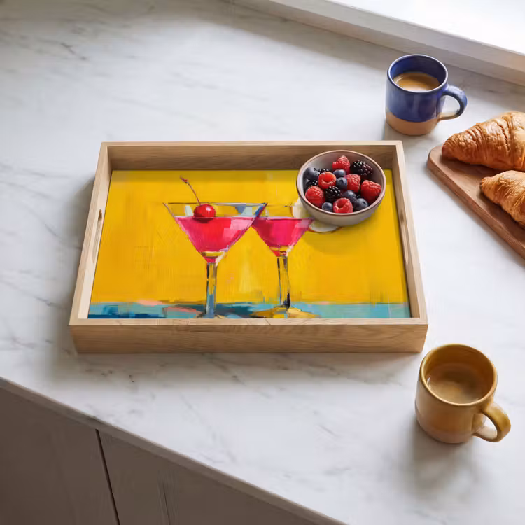 Tray - Glasses - Cocktail - Lemon - Cherry — 3