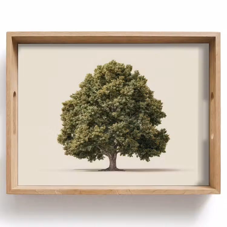 Tray - Oak Tree - Green - Light Background — 1