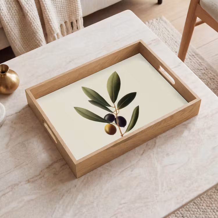Tray - Olive Branch - Dark Green - Olives — 2