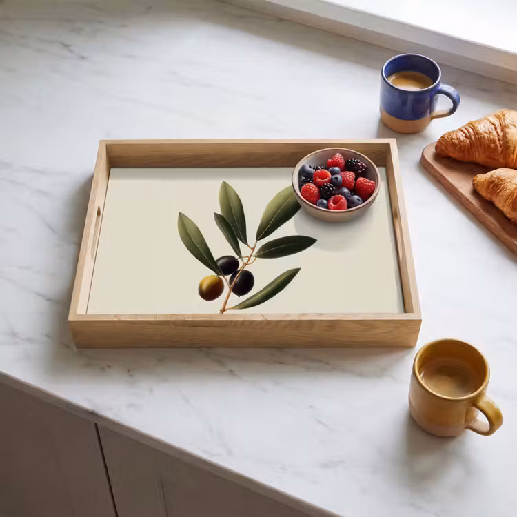 Tray - Olive Branch - Dark Green - Olives — 3