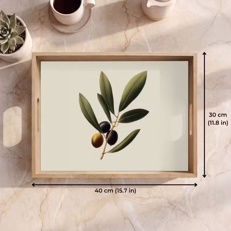 Tray - Olive Branch - Dark Green - Olives — 7