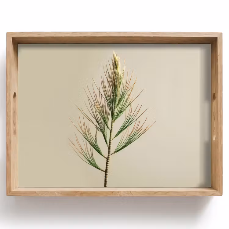 Tray - Pine branch - Needle-shaped leaves - Light green — 1
