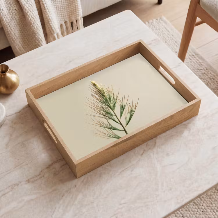 Tray - Pine branch - Needle-shaped leaves - Light green — 2