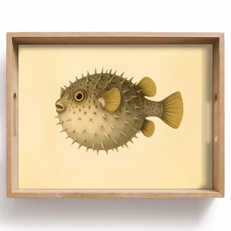 Tray - Spines - Fish - Inflated - Brown — 1