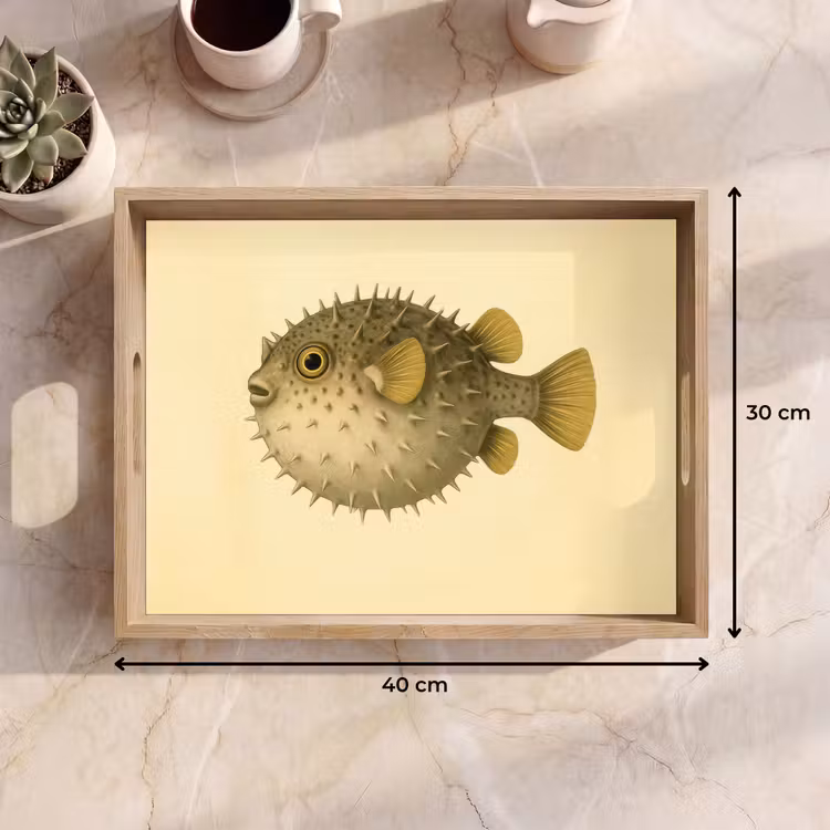 Tray - Spines - Fish - Inflated - Brown — 8