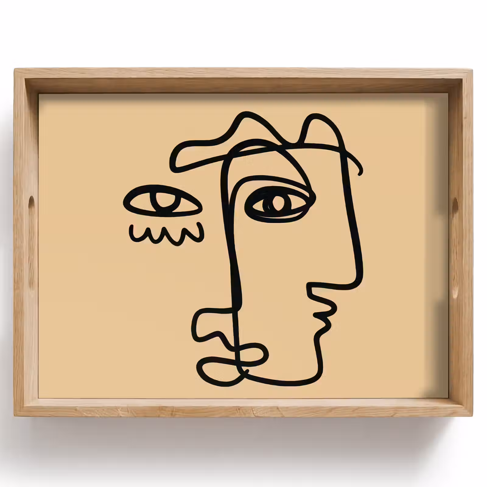Tray - Overlapping profiles - Light brown - Black — 1