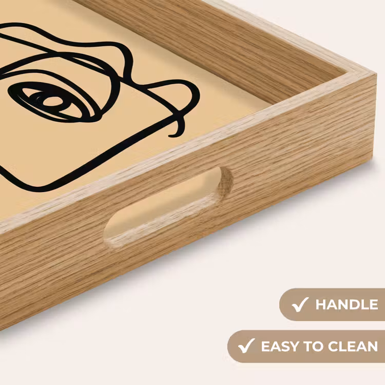 Tray - Overlapping profiles - Light brown - Black — 9