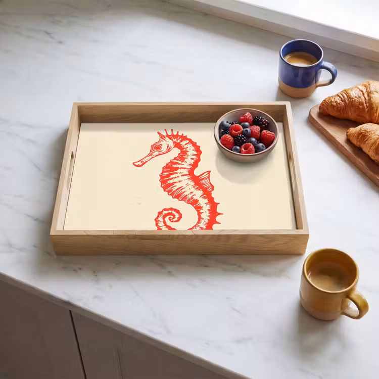 Tray - Seahorse - Red - Fine details — 3