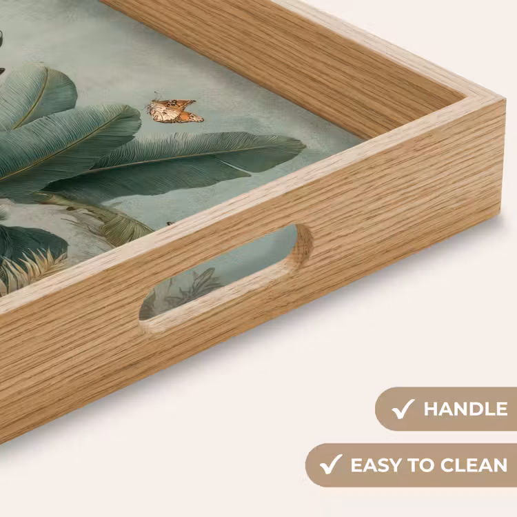 Tray - Tropical foliage - Butterflies - green - Brown — 9