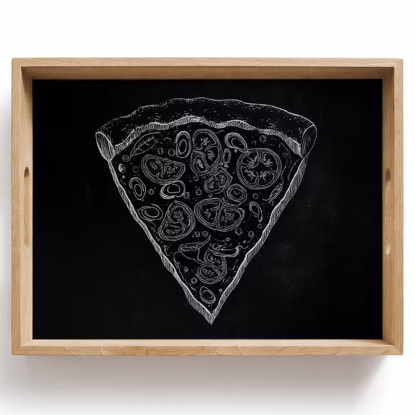 Tray - Pizza tip - Toppings - Chalk drawing — 1