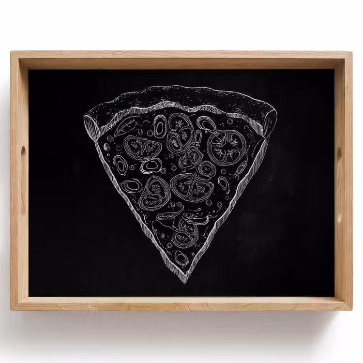 Tray - Pizza tip - Toppings - Chalk drawing — 1