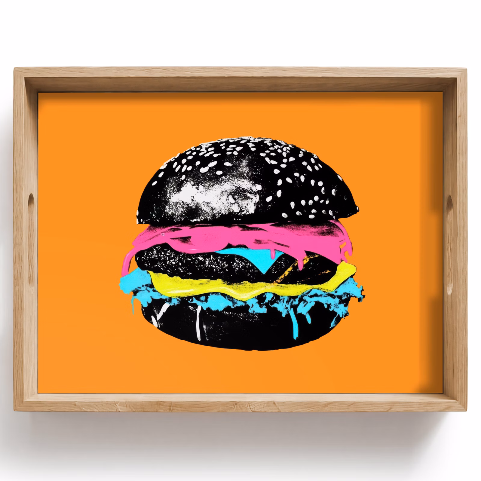Tray - Hamburger - Orange - Neon - pop art — 1
