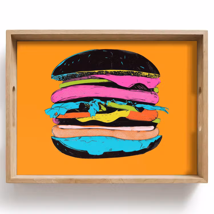 Tray - Hamburger - Colorful - Playful — 1