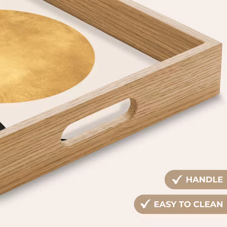 Tray - Mountain silhouettes - Golden circle - Beige — 9