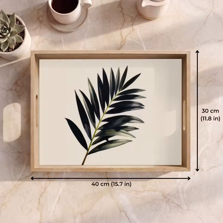 Tray - Palm leaf - Subtle - Green - beige — 7