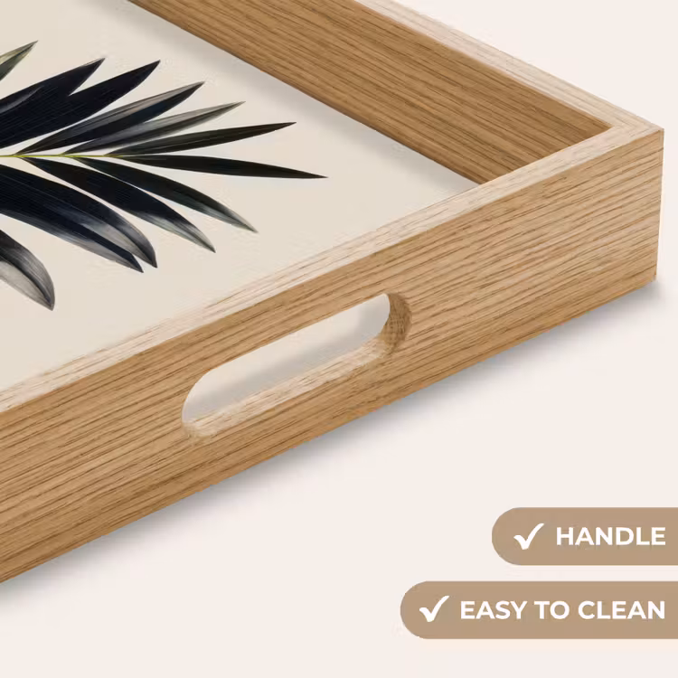 Tray - Palm leaf - Subtle - Green - beige — 9