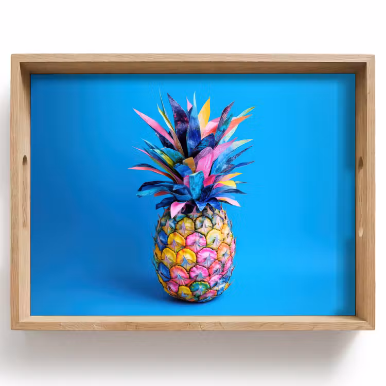 Tray - Pineapple - Blue - Tropical - Cheerful — 1