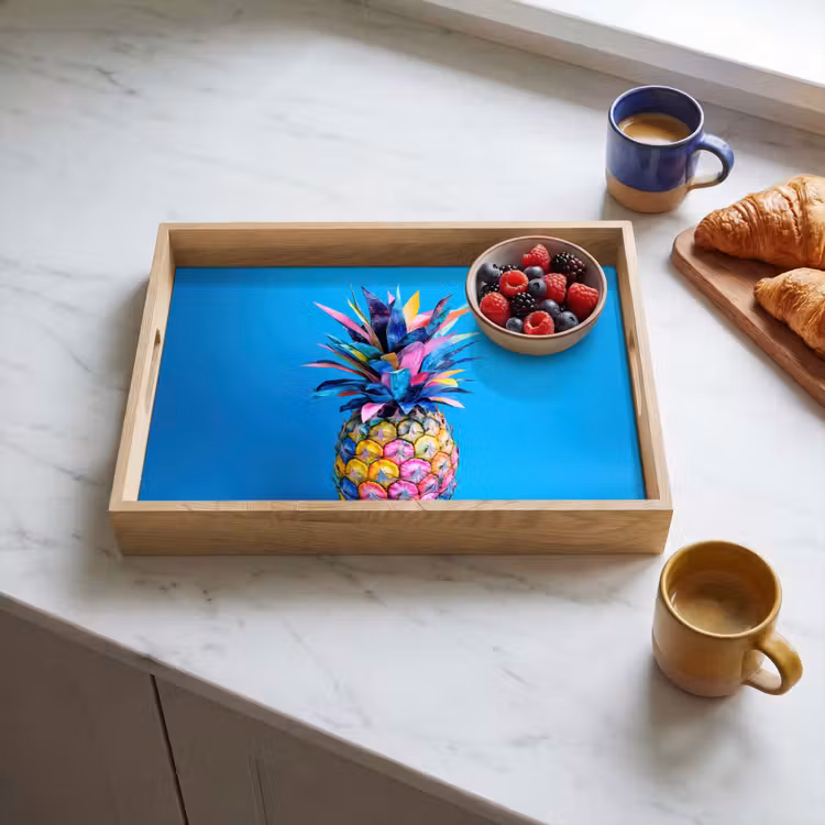 Tray - Pineapple - Blue - Tropical - Cheerful — 3
