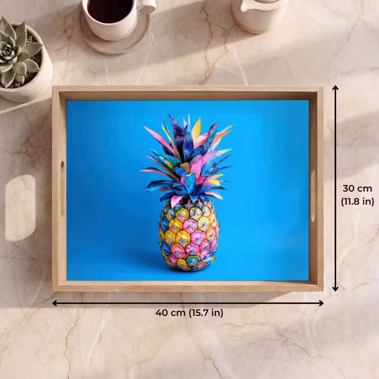 Tray - Pineapple - Blue - Tropical - Cheerful — 7
