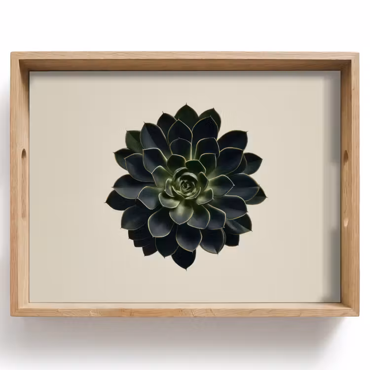 Tray - Rosette - Circular - Dark Green — 1