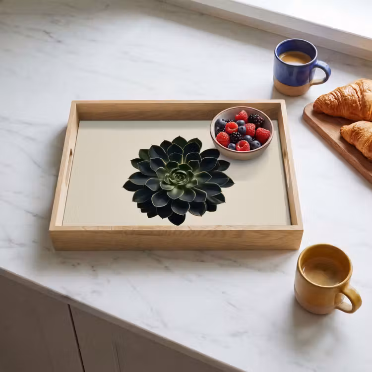 Tray - Rosette - Circular - Dark Green — 3