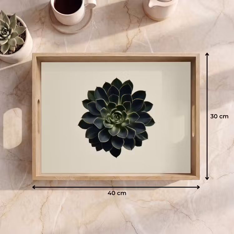Tray - Rosette - Circular - Dark Green — 8
