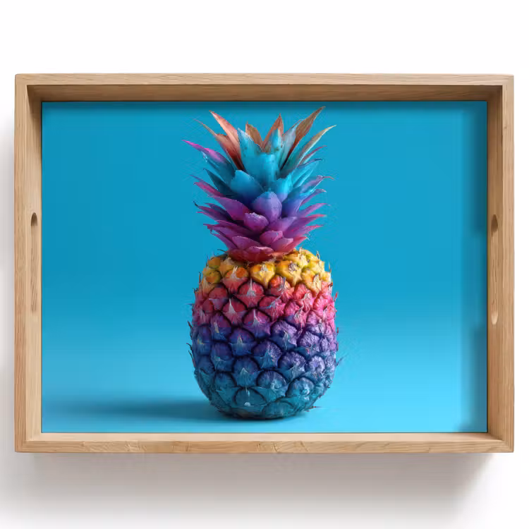 Tray - Pineapple - Rainbow - Blue - Pop art — 1
