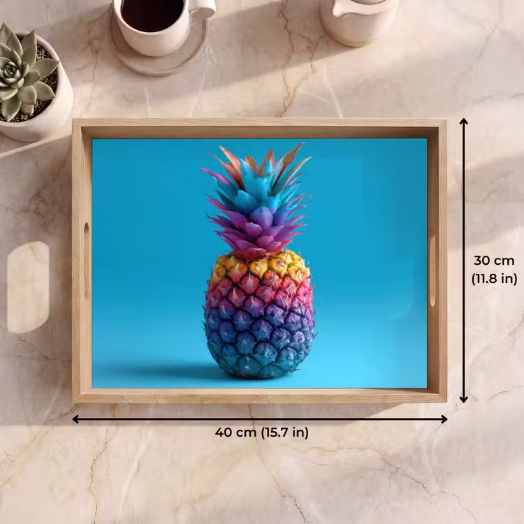 Tray - Pineapple - Rainbow - Blue - Pop art — 7
