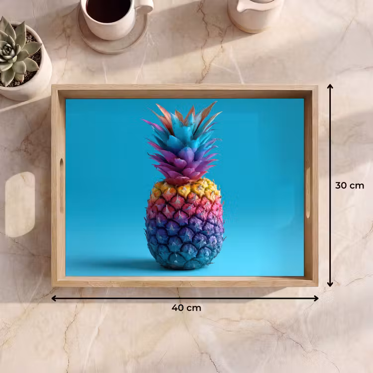 Tray - Pineapple - Rainbow - Blue - Pop art — 8